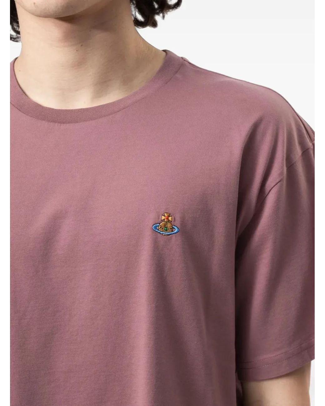 Vivienne Westwood Purple Orb Embroidered T-Shirt for men