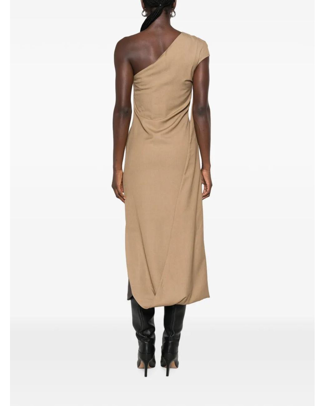 Source Unknown White Hasta Asymmetric Maxi Dress