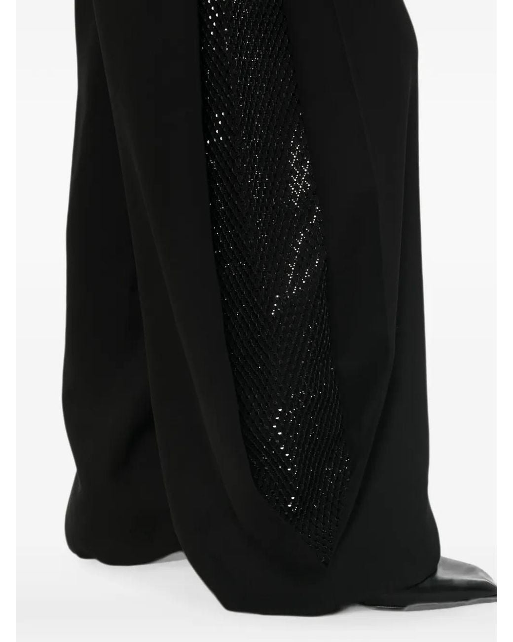 Giorgio Armani Black Sequin-Embellished Palazzo Pants