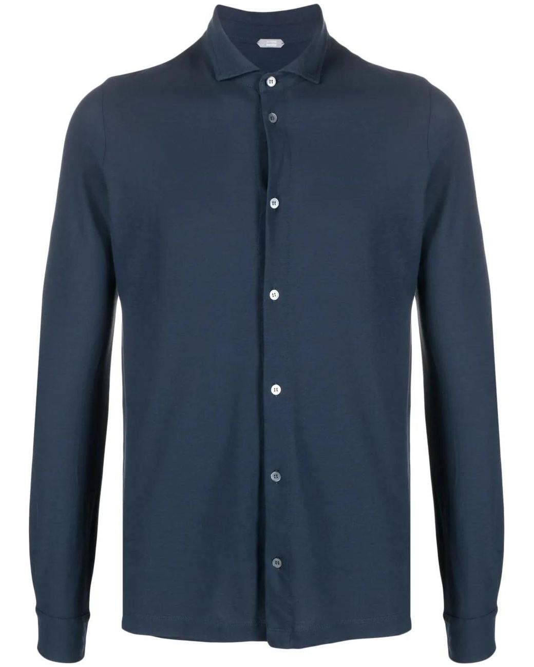 Zanone Blue Long-Sleeved Cotton Shirt for men