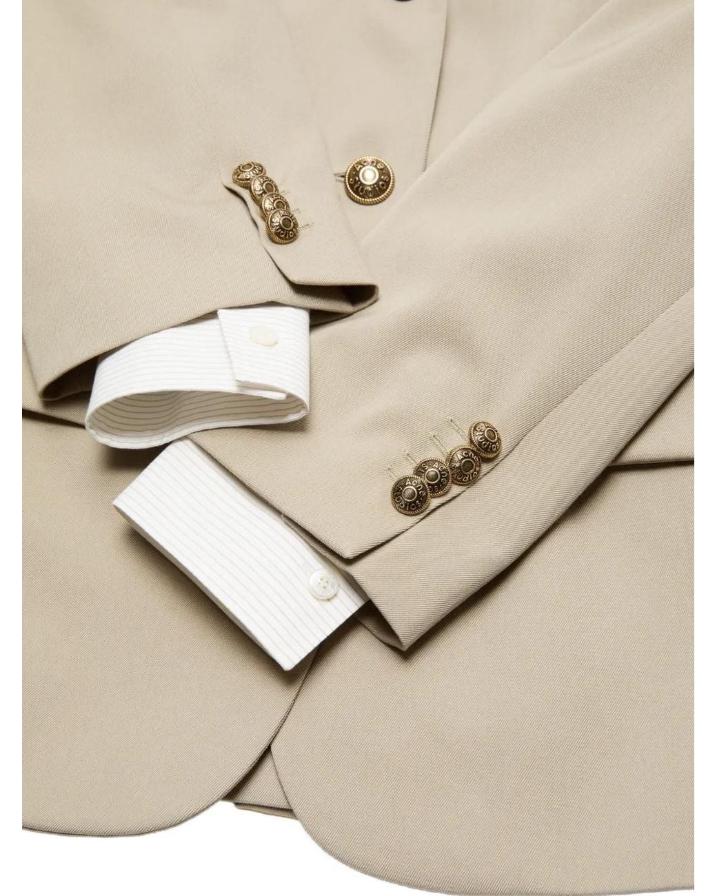 Acne Natural Layered Wool Suit Jacket