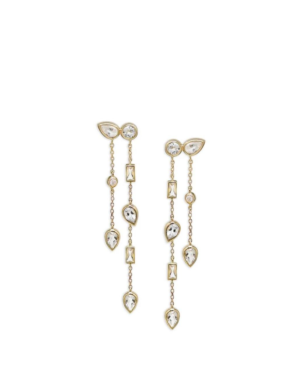 Anzie White Cléo Eliana Diamond And Topaz Earrings
