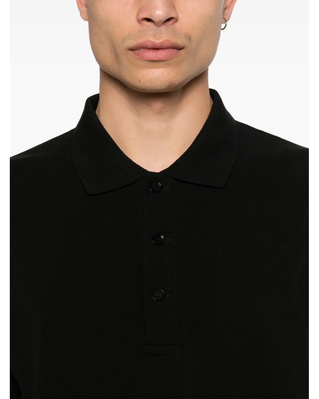 Polo À Col Pointu Yohji Yamamoto pour homme en coloris Black