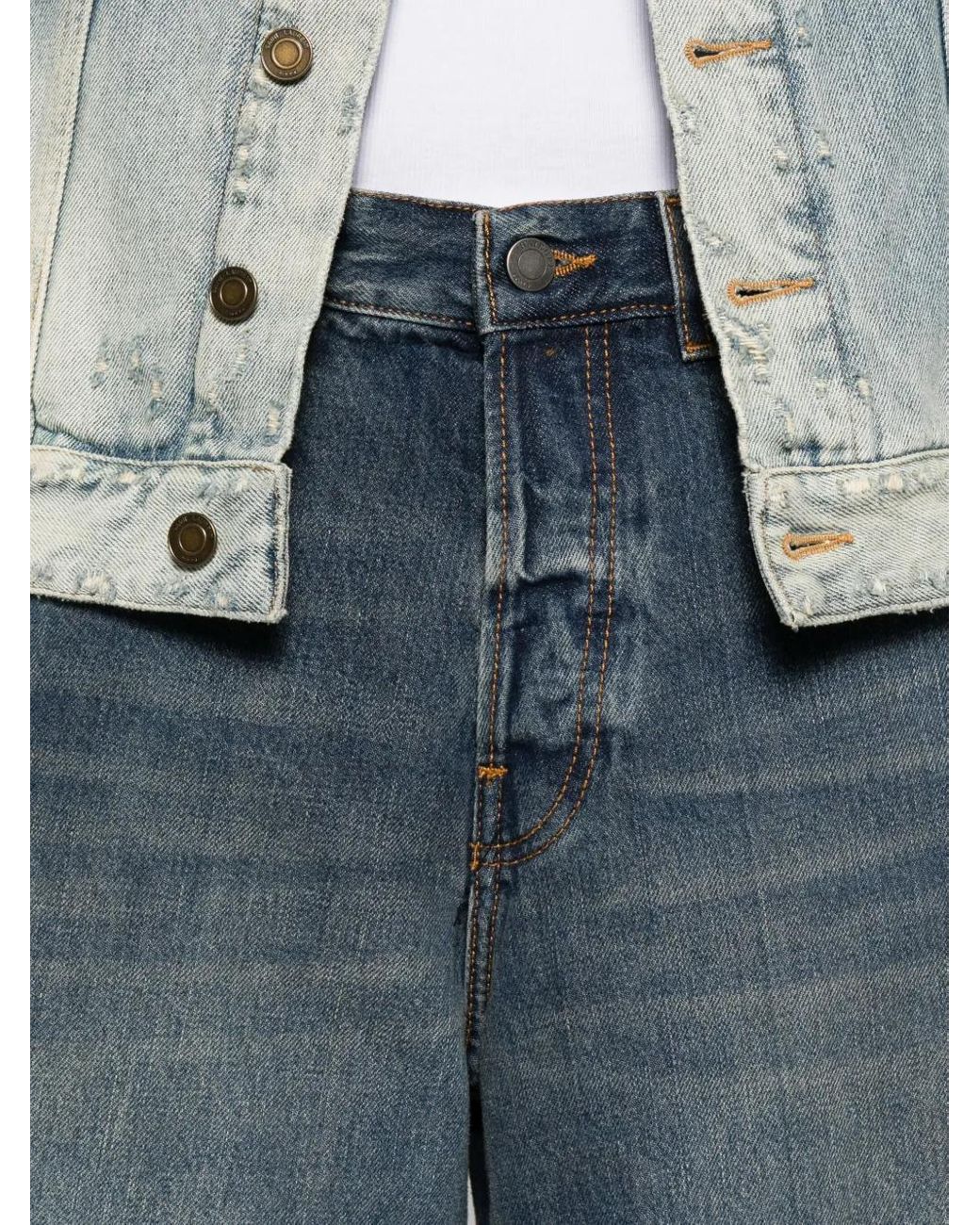 Haikure Blue Logo-Patch Jeans