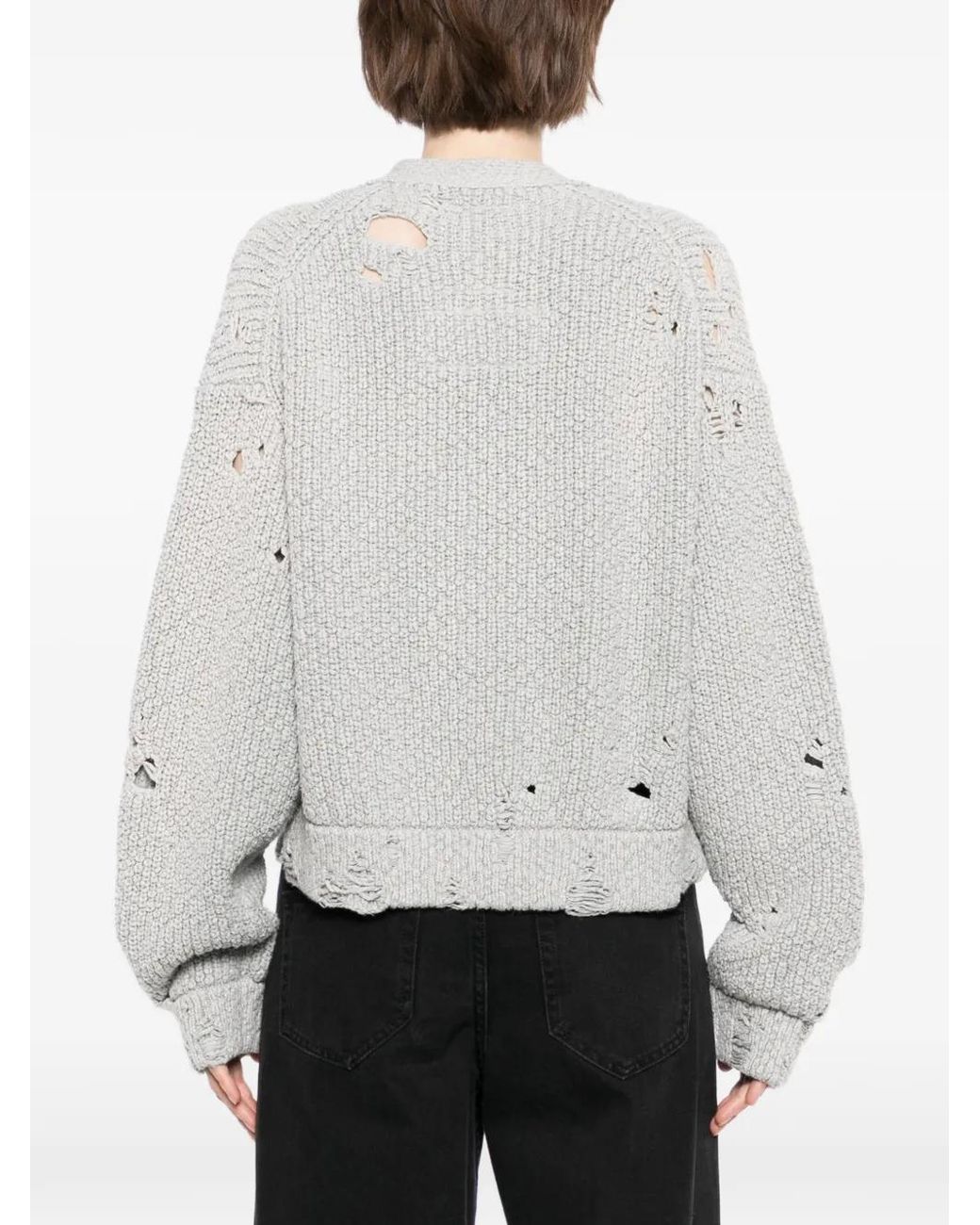 Maison Mihara Yasuhiro White Sun Faded Like Knit Cardigan