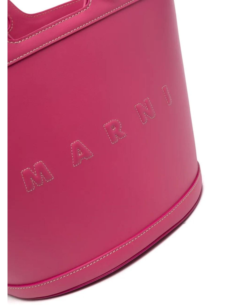 Marni Pink Tropicalia Leather Tote Bag
