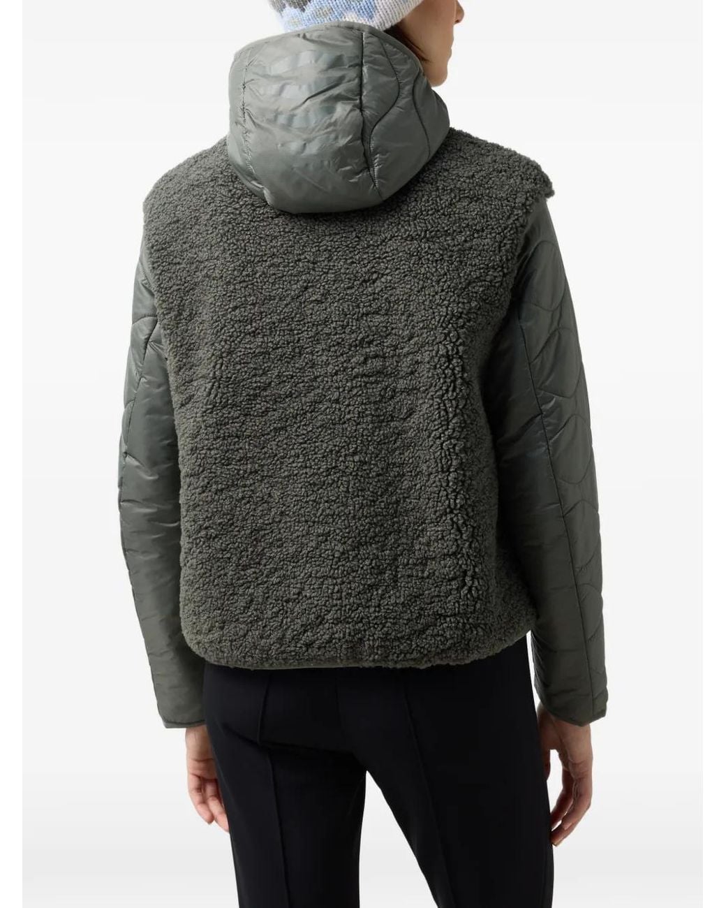Bogner Gray Bibi Teddy Quilted Shearling-Effect Jacket