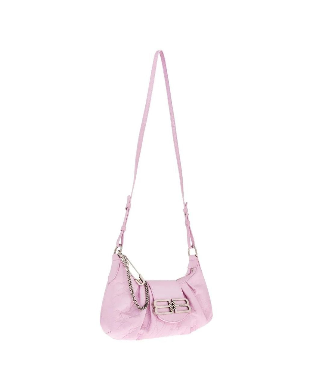 Balenciaga Pink Pamela Ruched Leather Tote Bag