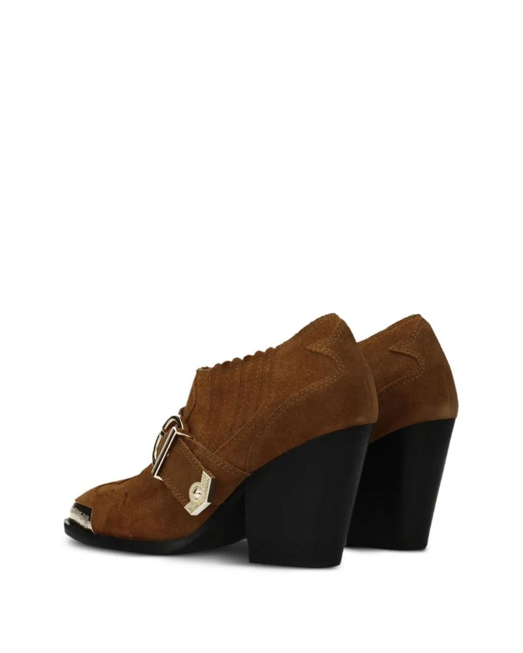 Versace Jeans Couture Brown Bottines En Daim À Bride À Boucle