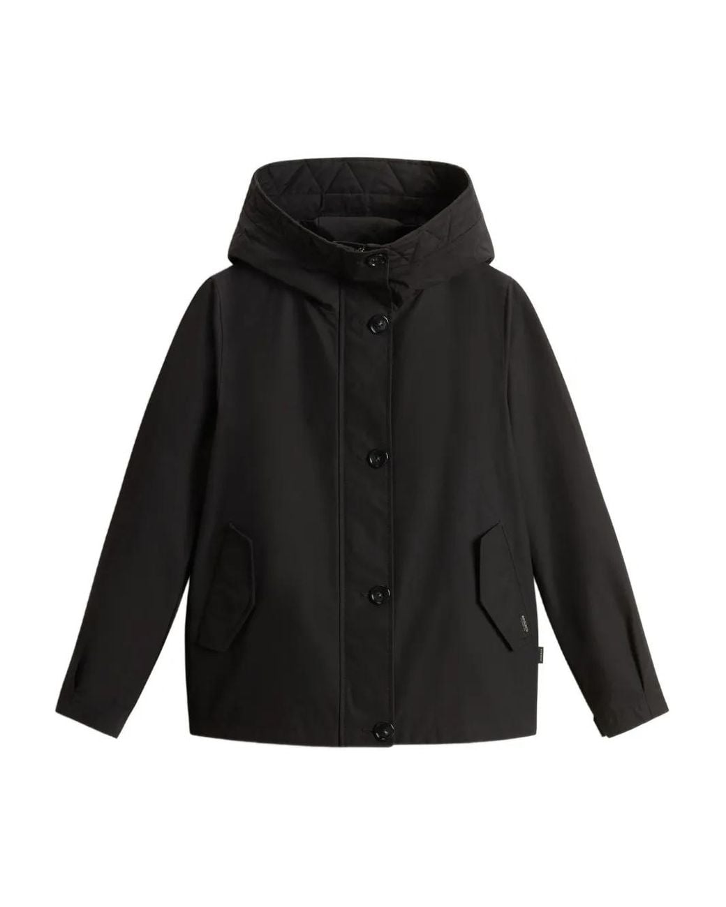 Woolrich Black Quilted Hooded Jacket
