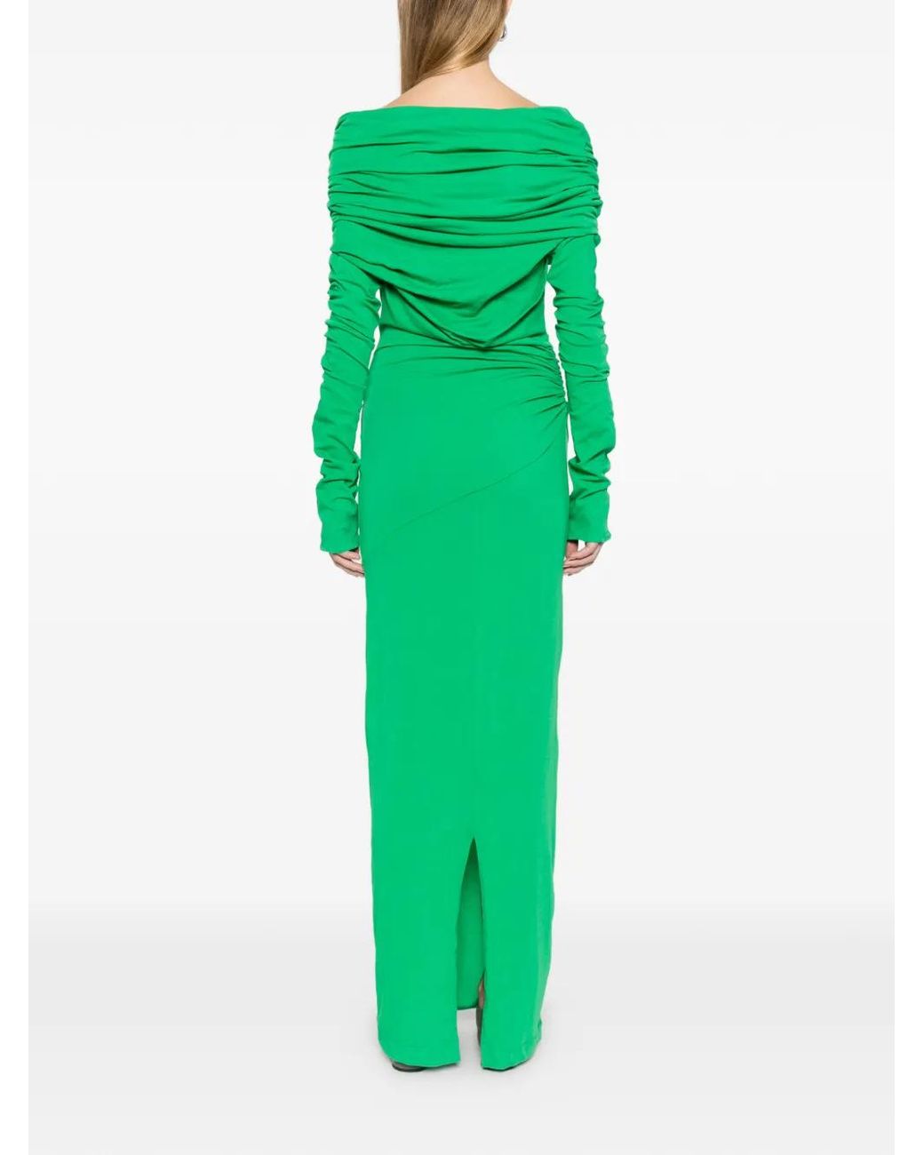 Entire studios Green Bound Off-Shoulder Maxi Dress