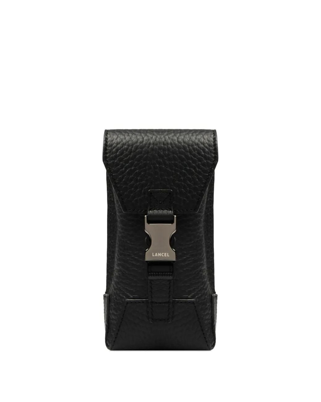 Lancel Black Milo Leather Keyring for men