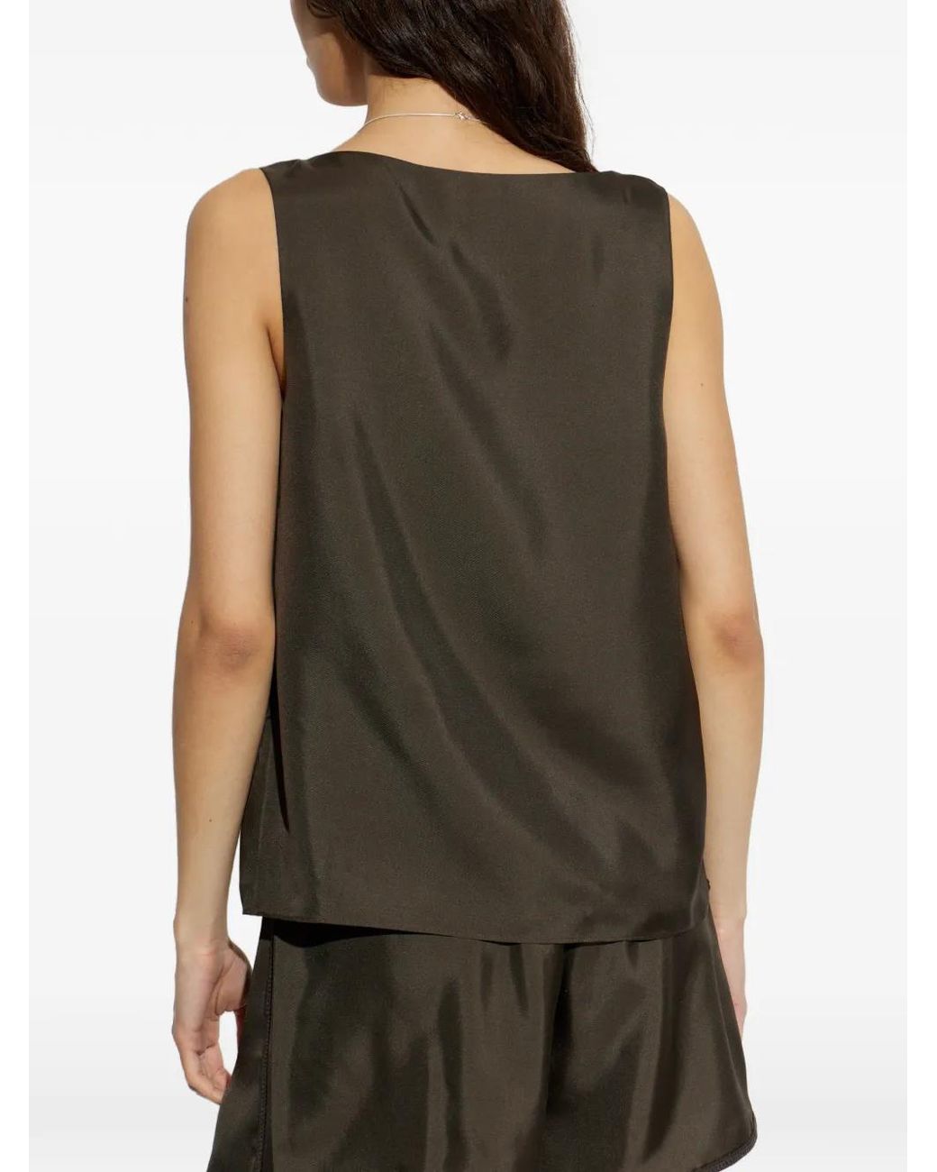 Rohe Green Scoop-Neck Sleeveless Top