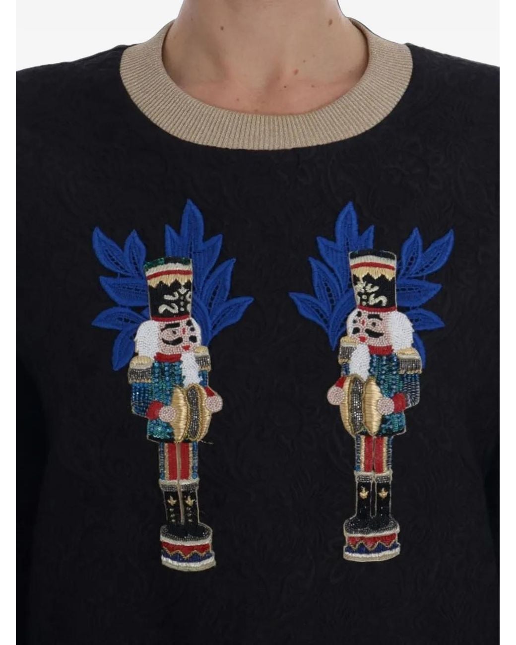 Dolce & Gabbana Black Nutcracker-Patch Sweater