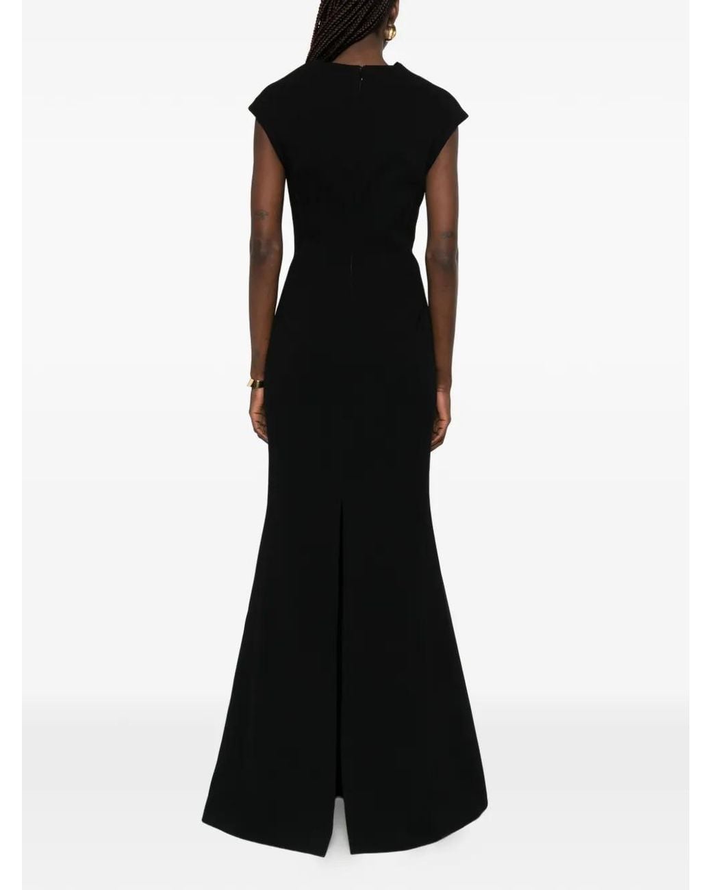 Jil Sander Black Cap-Sleeves Maxi Dress