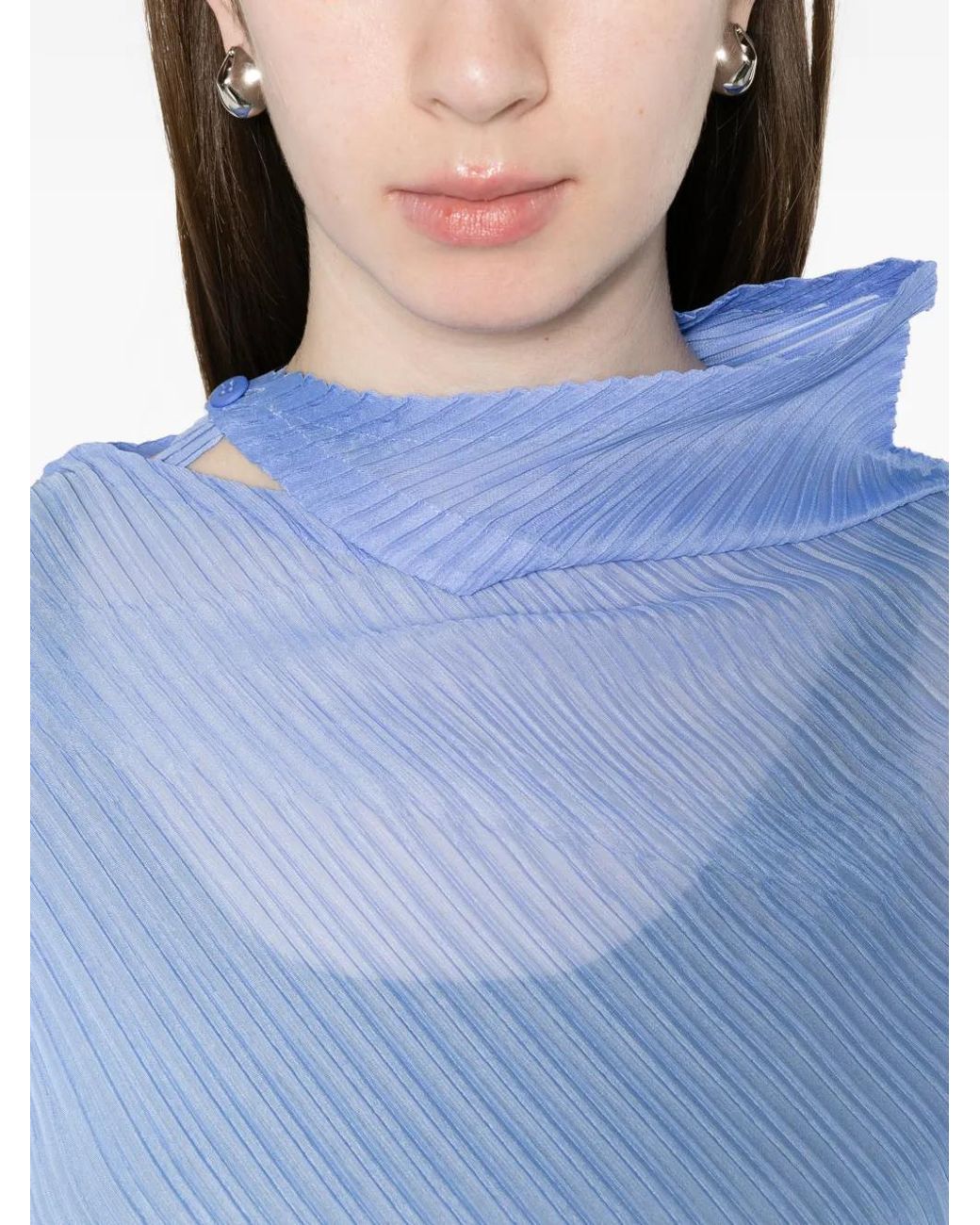 Issey Miyake Blue Poncho Plissé