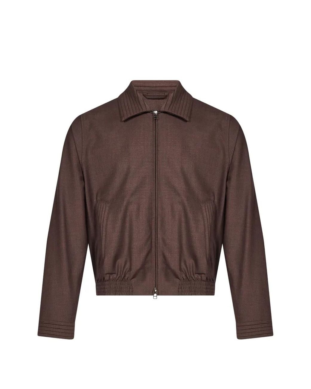 _J.L - A.L_ Brown Nave Zip-Up Bomber Jacket for men
