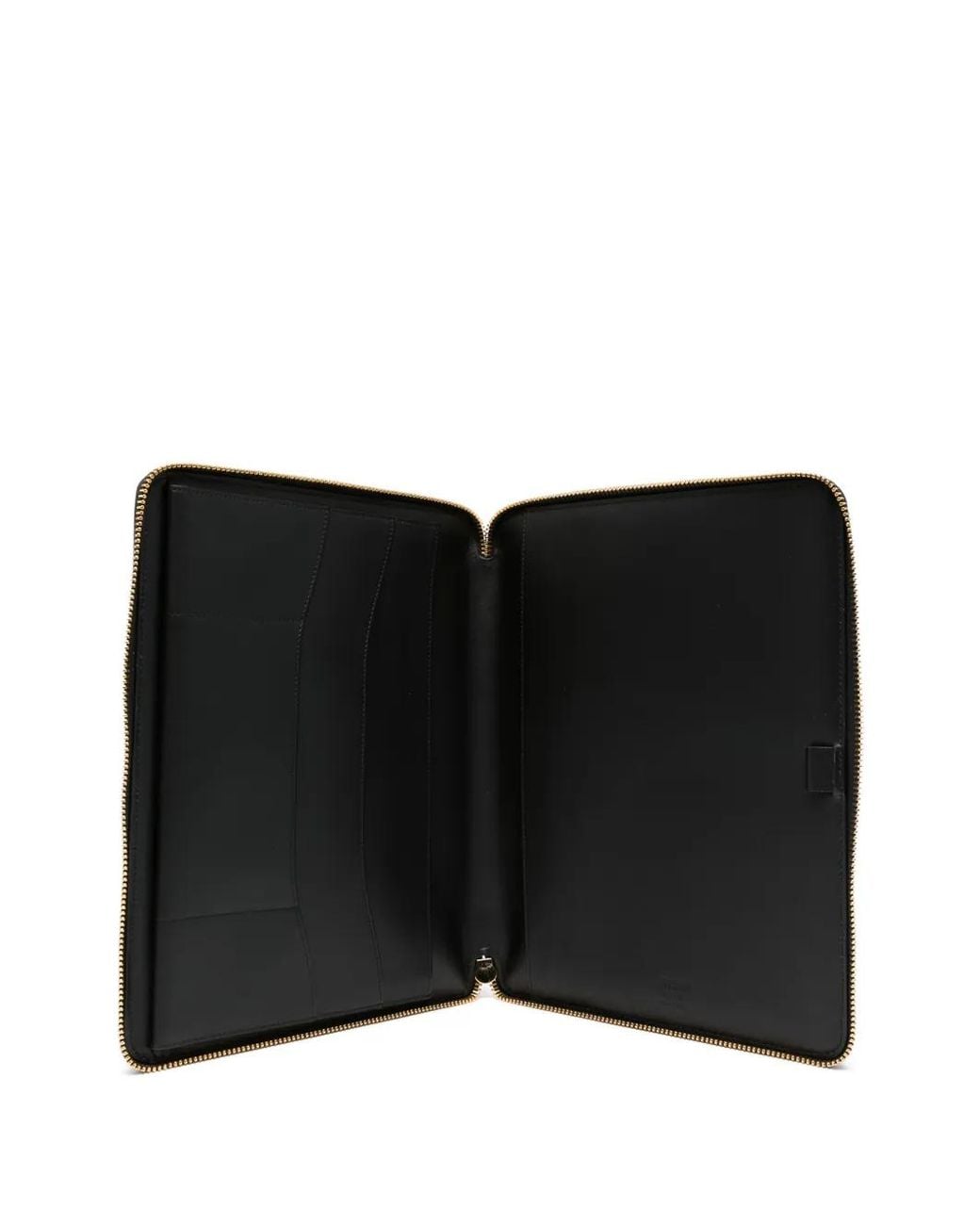 Moschino Black Monogram-Jacquard Leather Laptop Bag