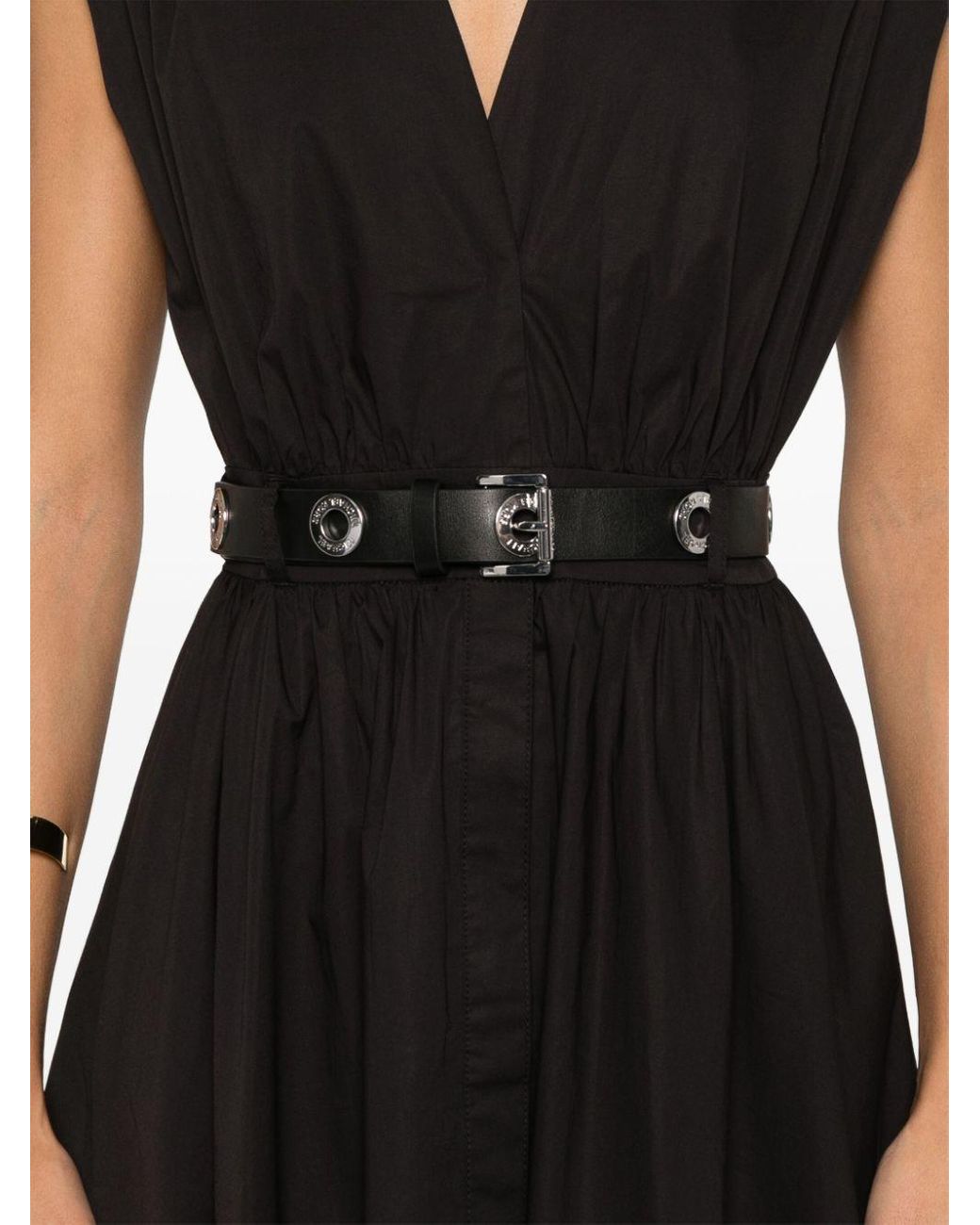 knee length dresses for ladies Michael Michael Kors V-Neck Stretch Belted Midi Dress main image 0