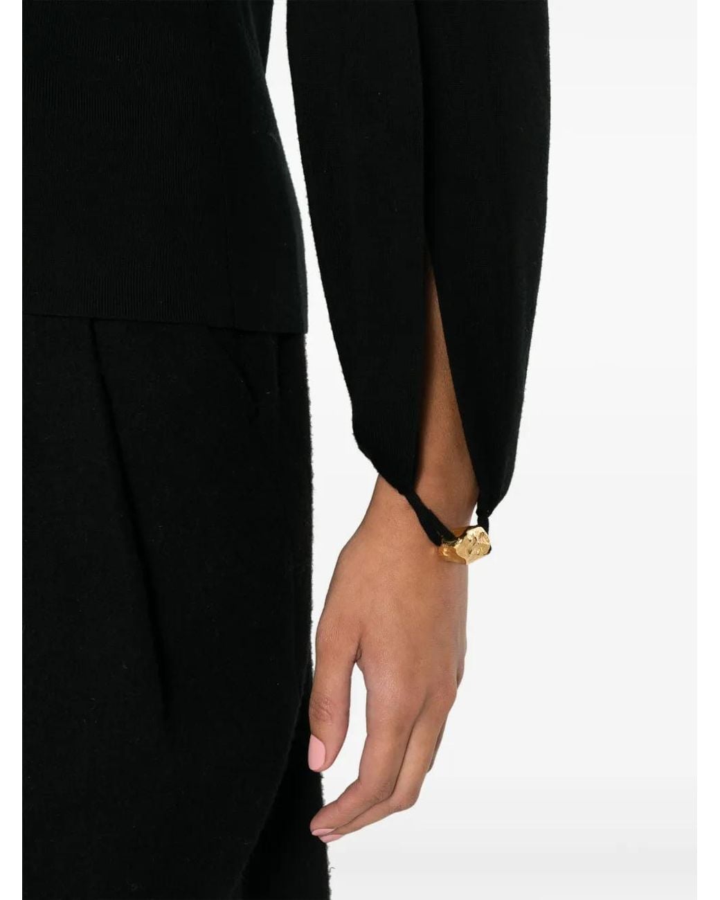 Chloé Black Slit-Sleeved Superfine-Knit Jumper