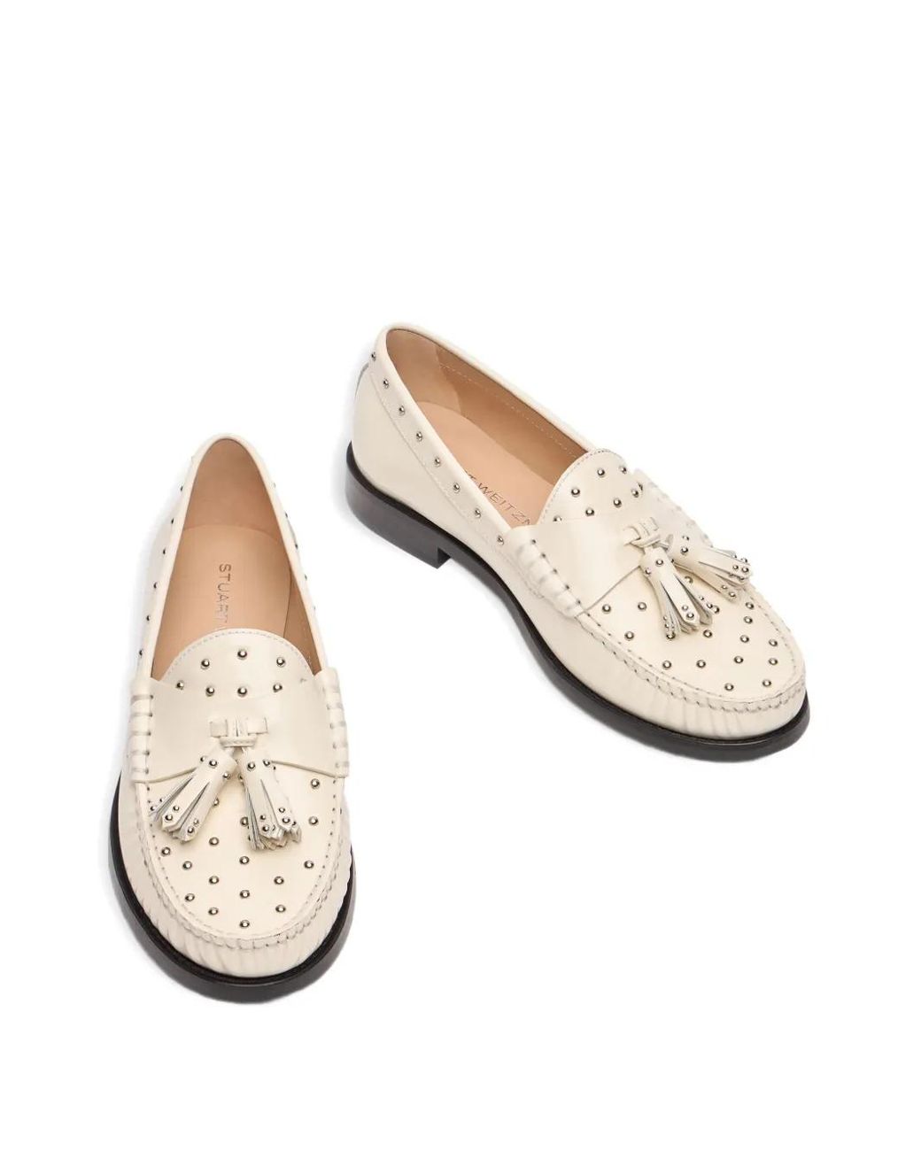 Stuart Weitzman Natural Lottie Sostud Loafers