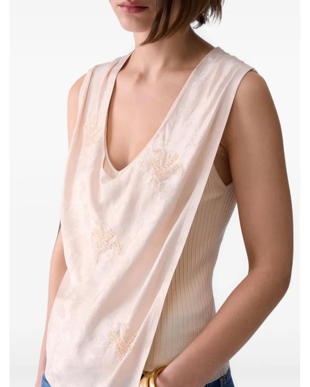Liu Jo Pink Top With Jewel Embroidery