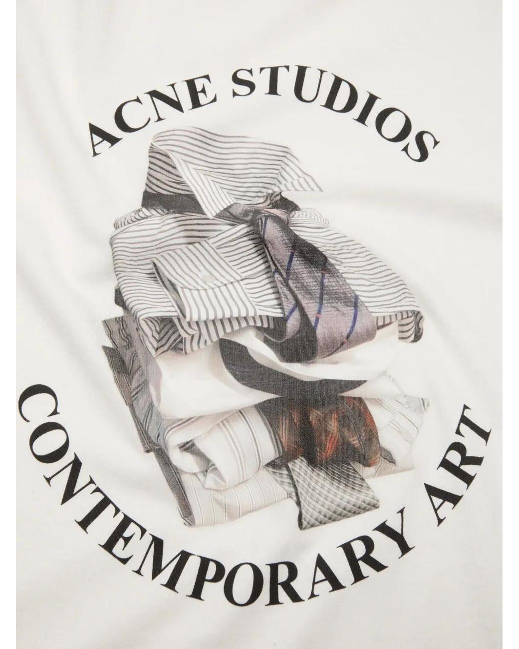 Acne White Printed T-Shirt Relaxed