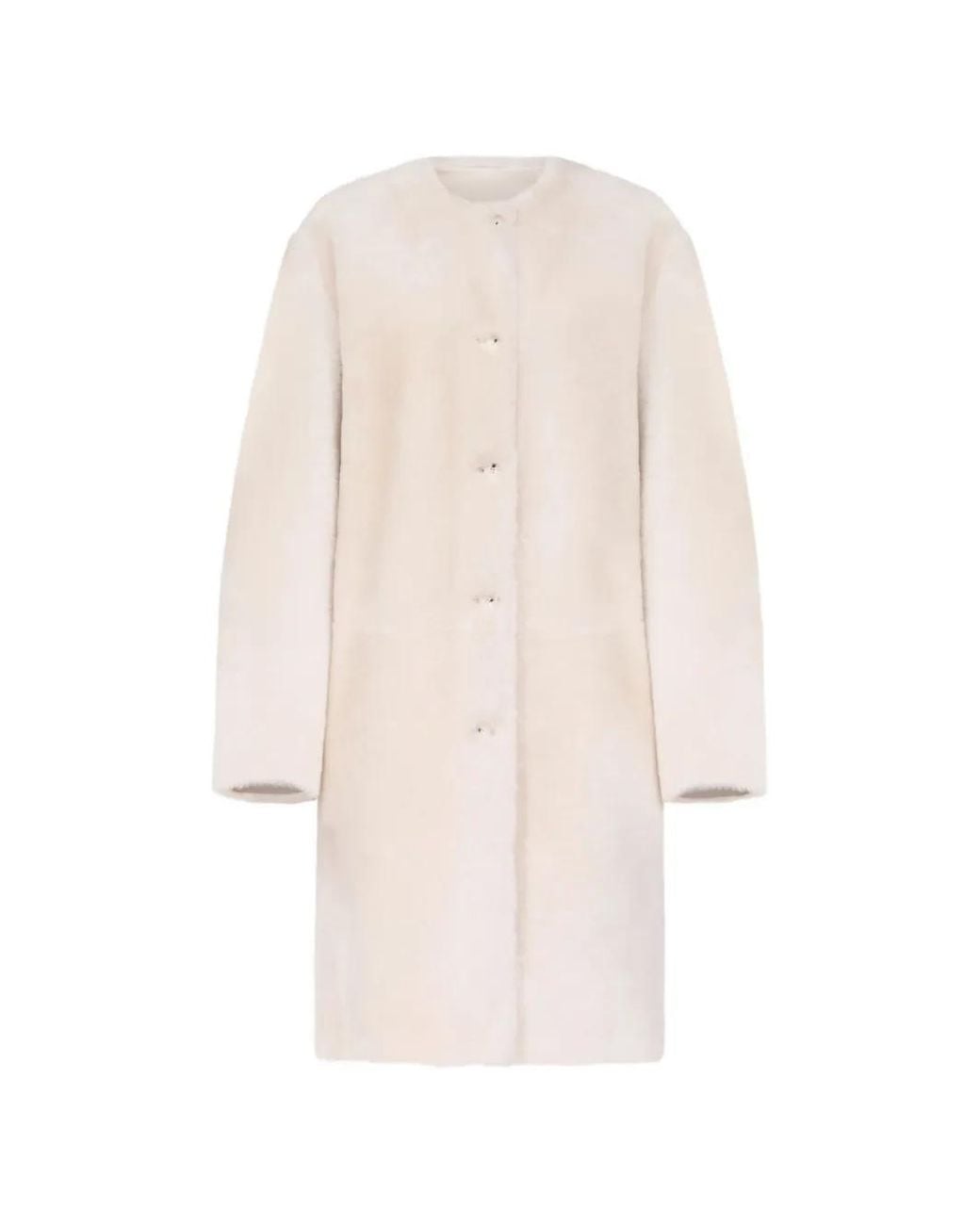 Loulou de Saison White Elba Reversible Single-Breasted Coat