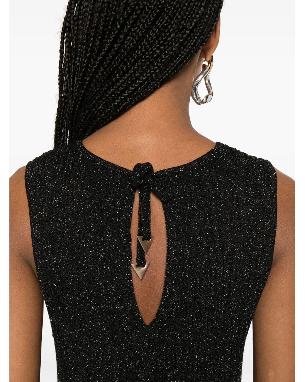 Akep Black Lurex-Detail Maxi Dress