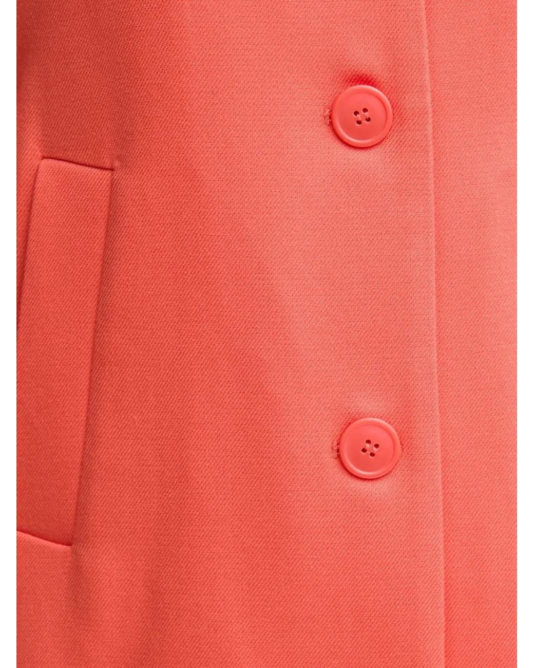 Benetton Red Flap Pocket Coat