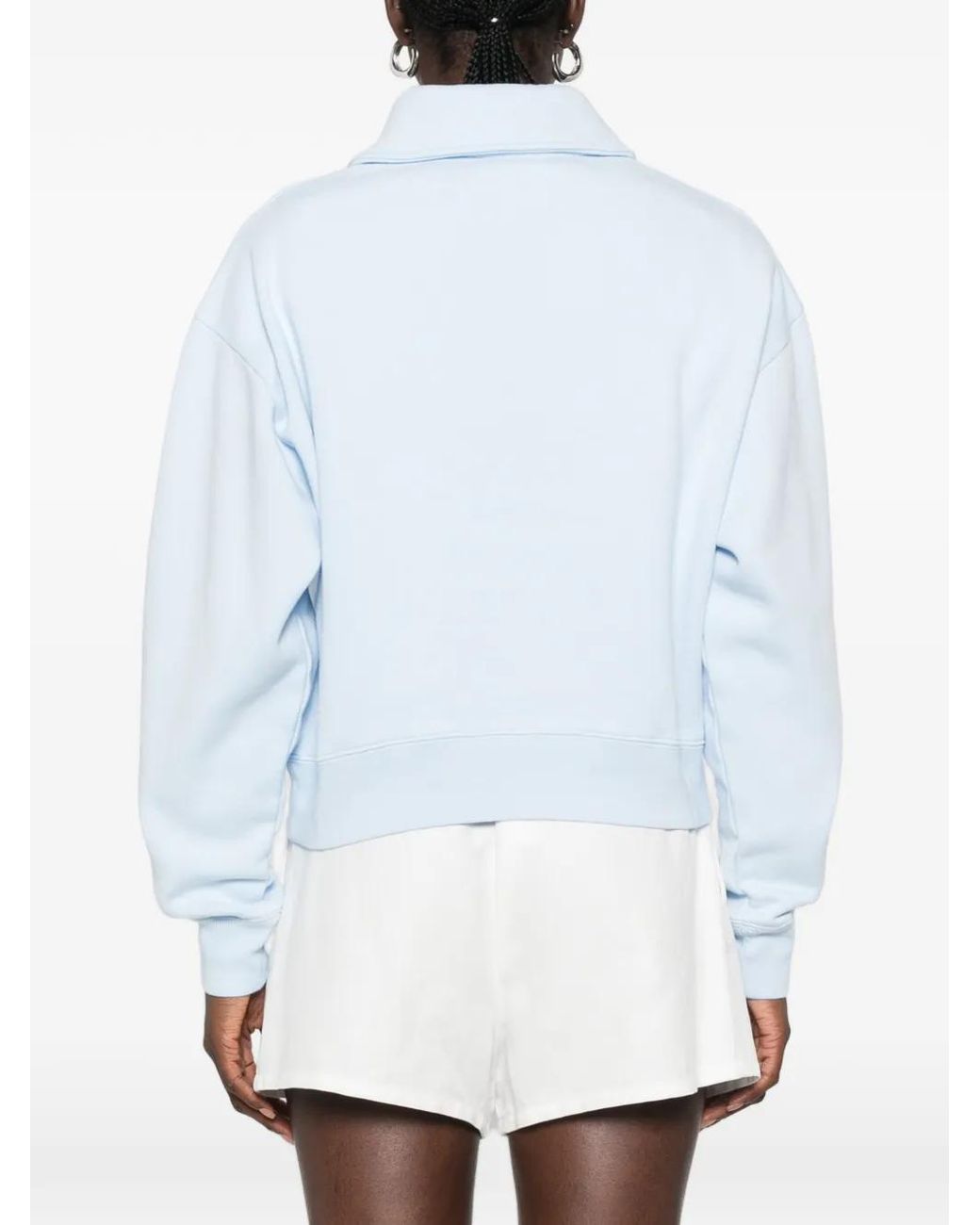 Sporty & Rich Blue Elfi Logo-Print Sweater