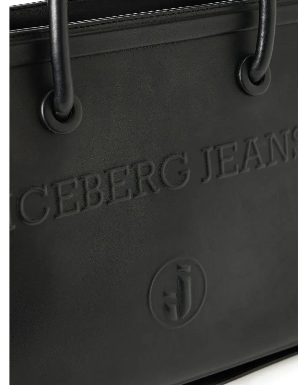 Iceberg Black Logo-Embossed Tote Bag