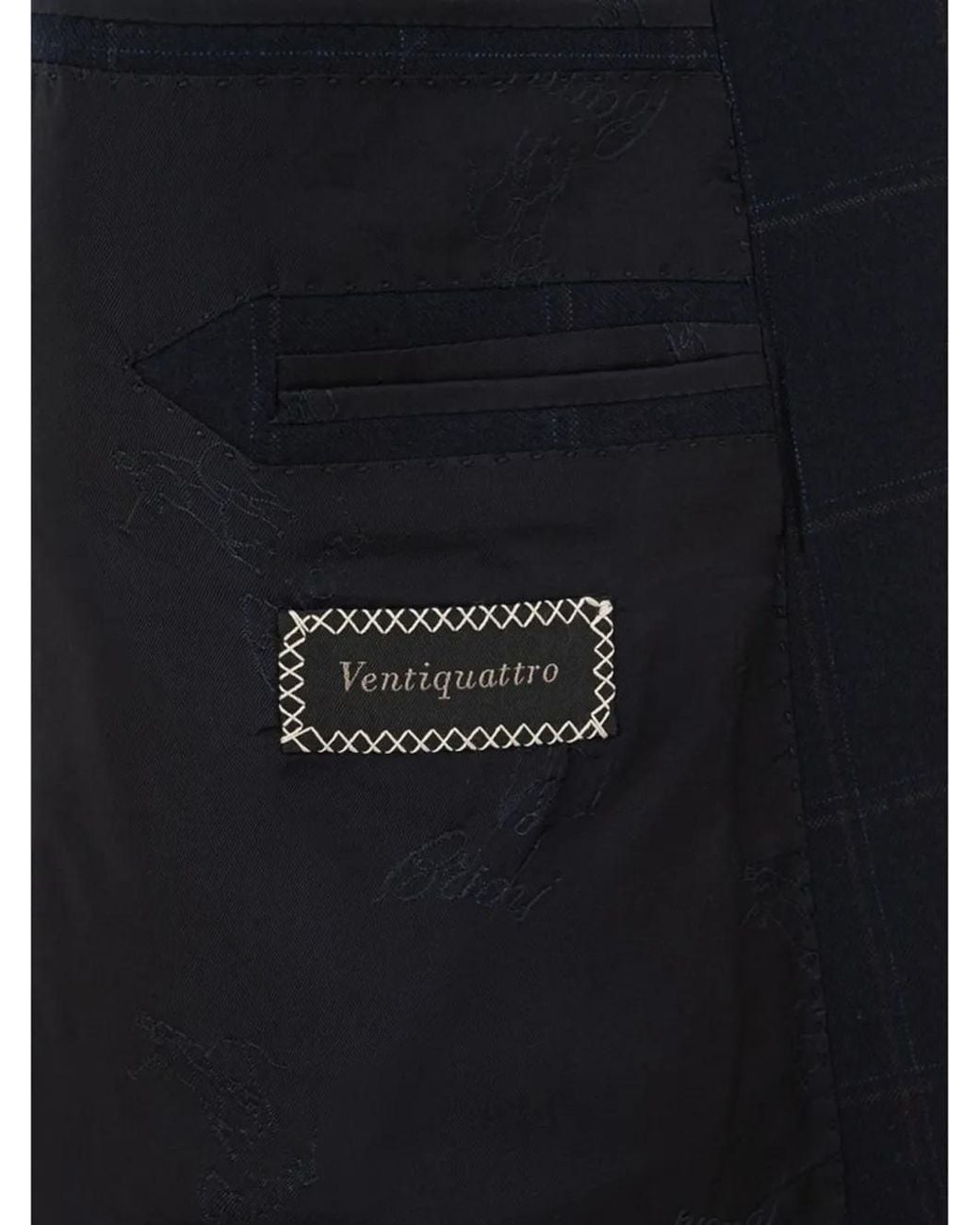 Brioni Blue Check Wool Blazer for men