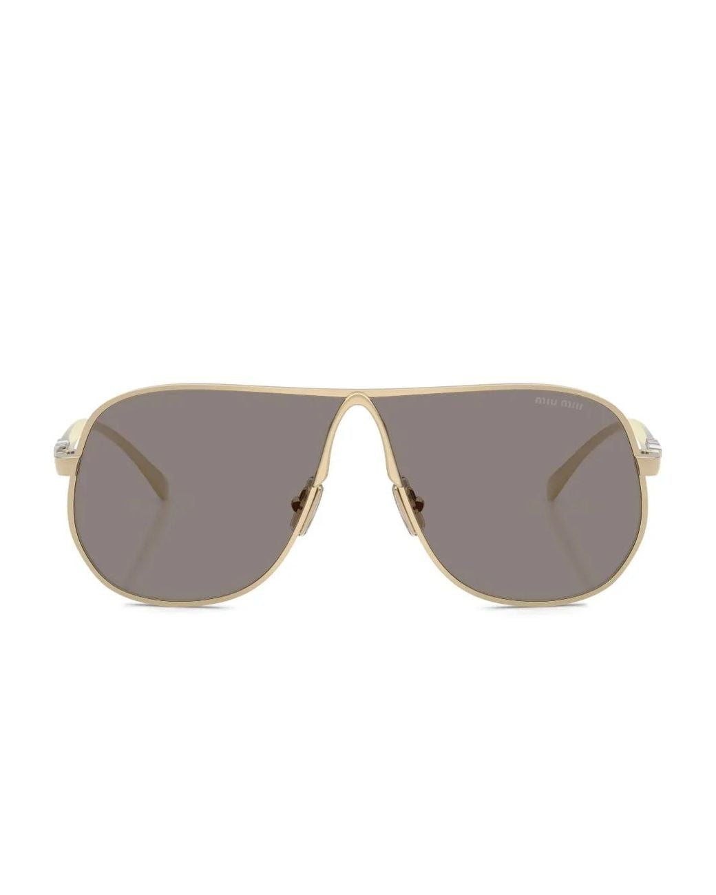 Miu Miu Gray Pilot-Frame Sunglasses