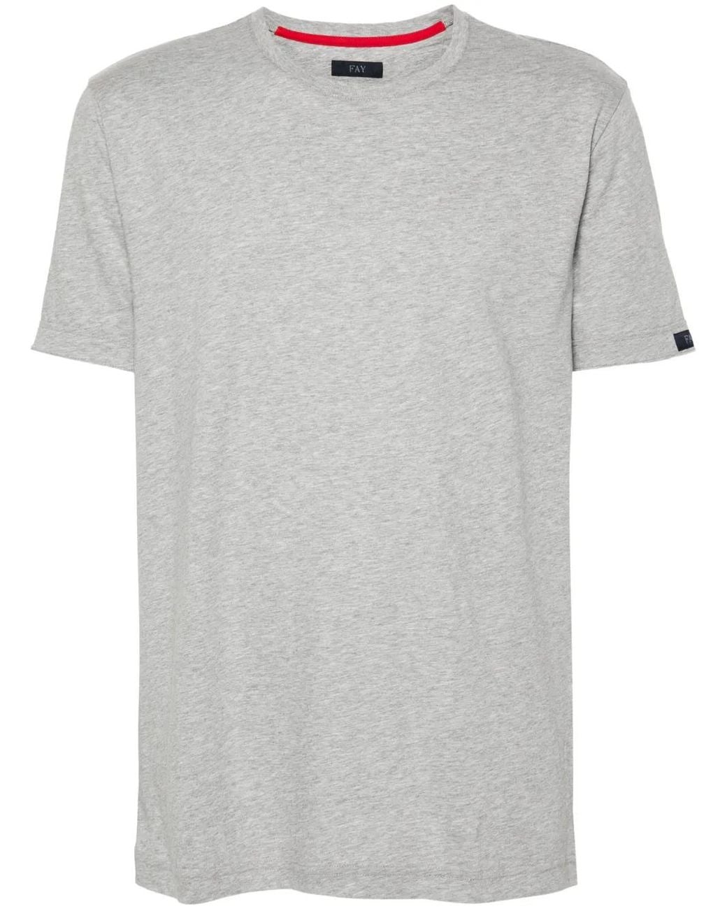 Fay Gray Logo-Patch Cotton T-Shirt for men
