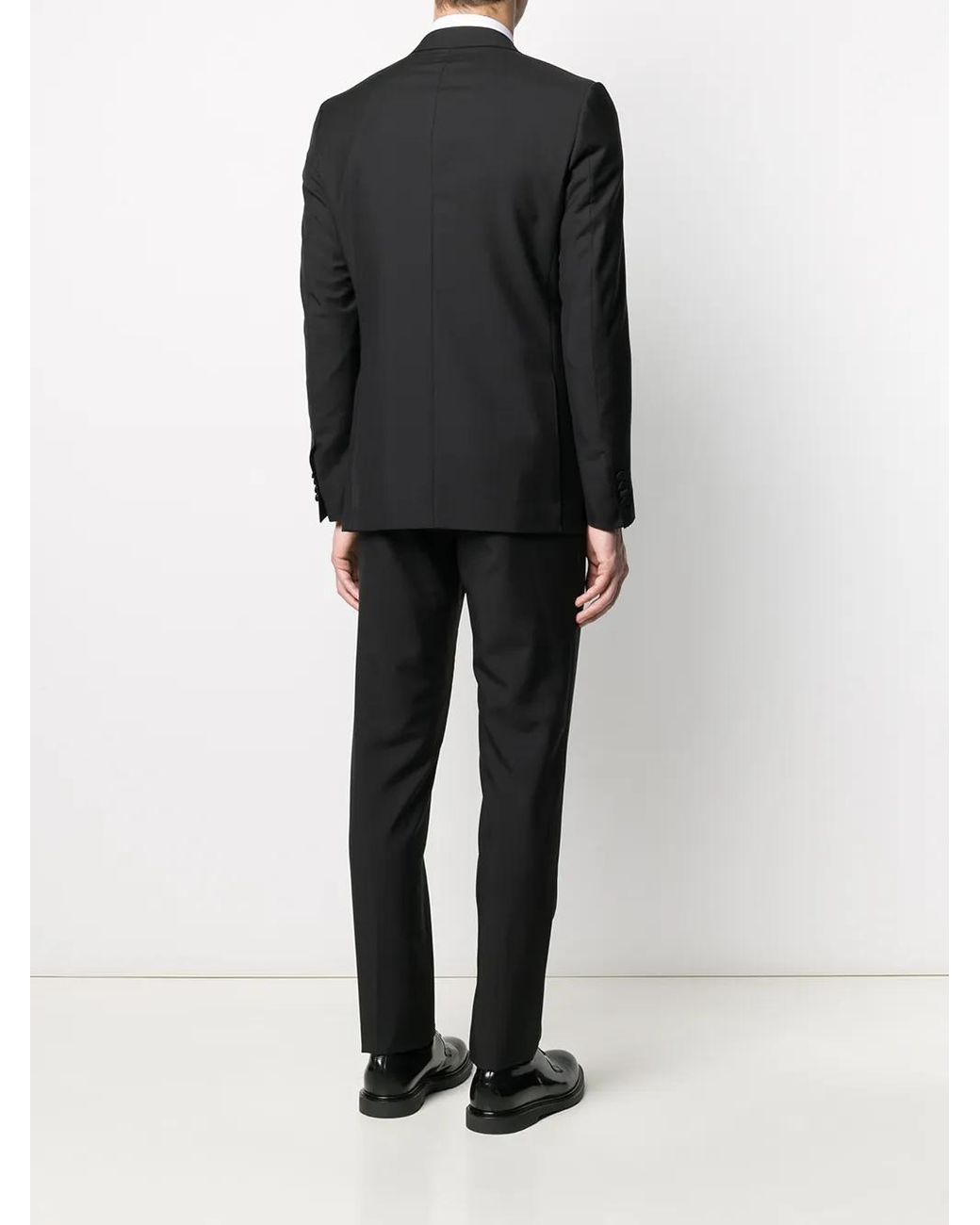 Dell'Oglio Black Fitted Tuxedo Suit for men