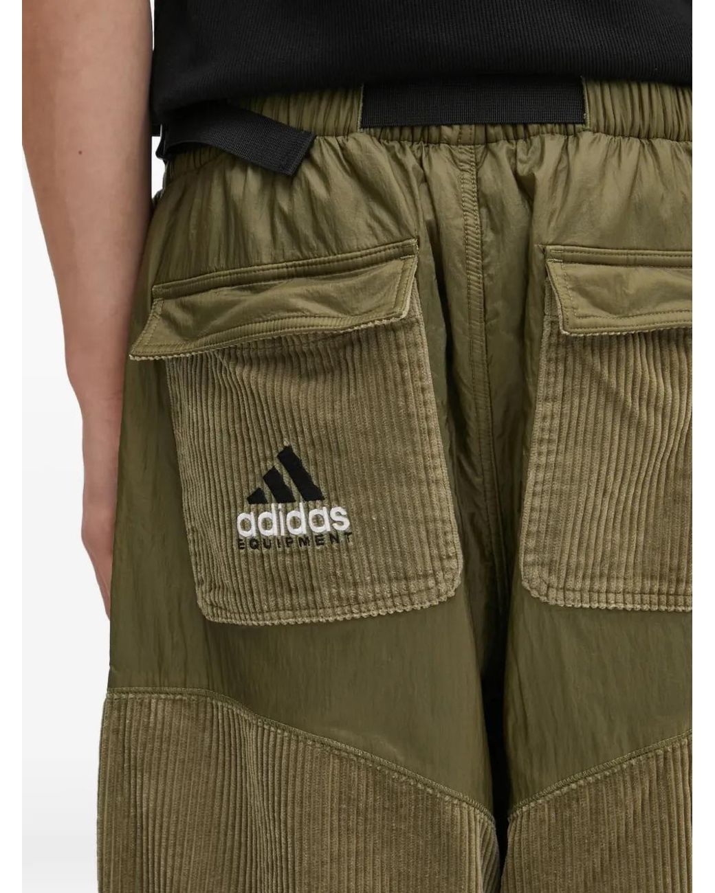 Adidas Green Corduroy Trousers for men