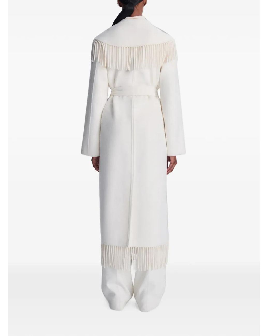 Jonathan Simkhai White Carrie Fringe Coat