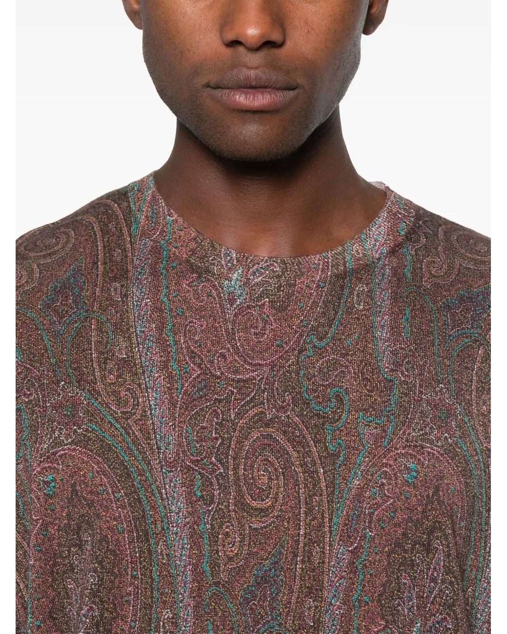 Etro Brown Paisley Sweater for men