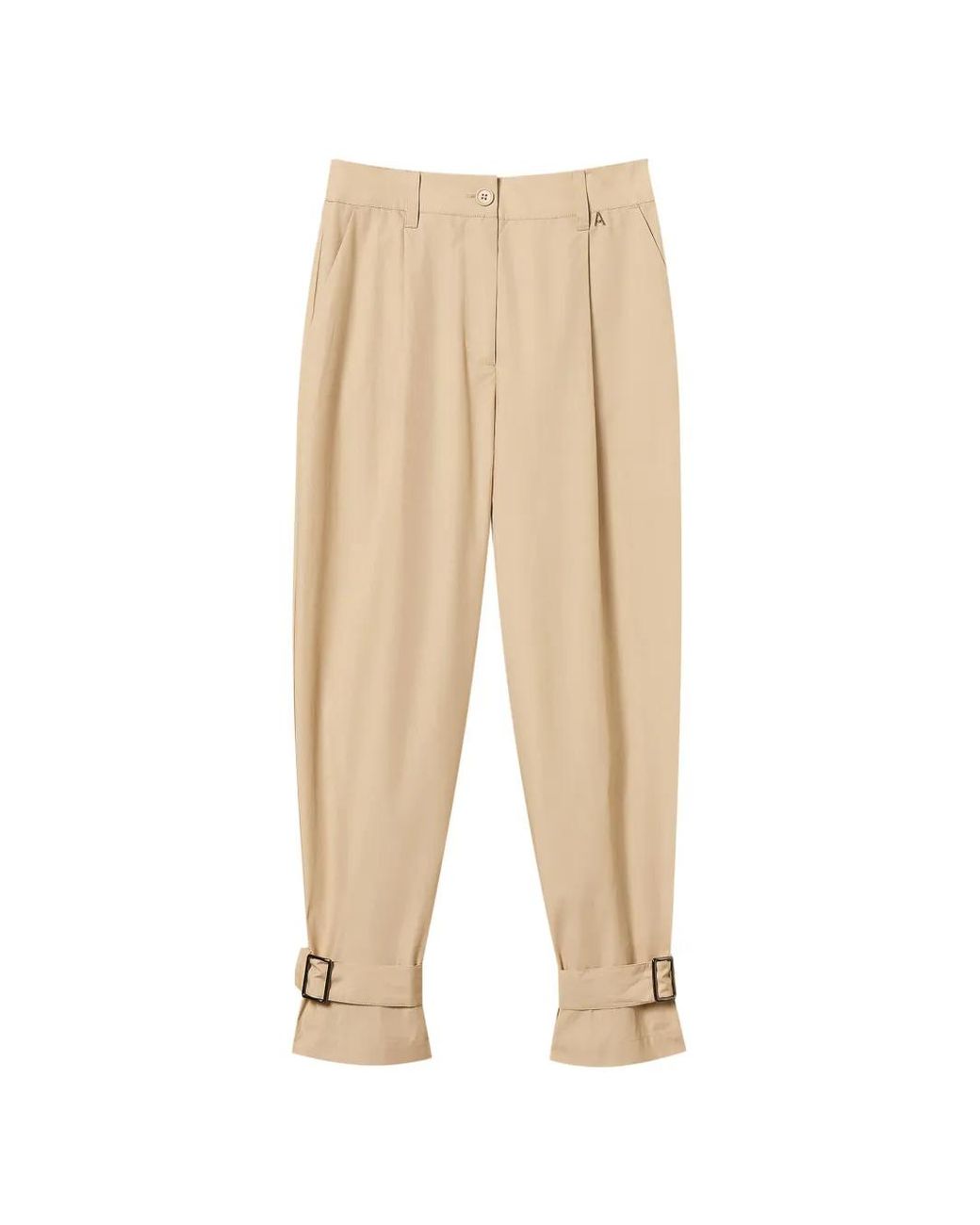 Twinset Natural Pantalon Fuselé À Boucle