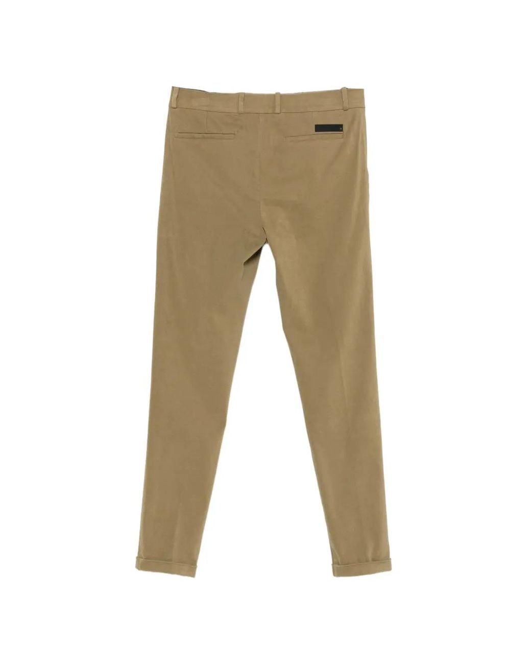 Rrd Natural Logo-Patch Turn-Up Trousers for men