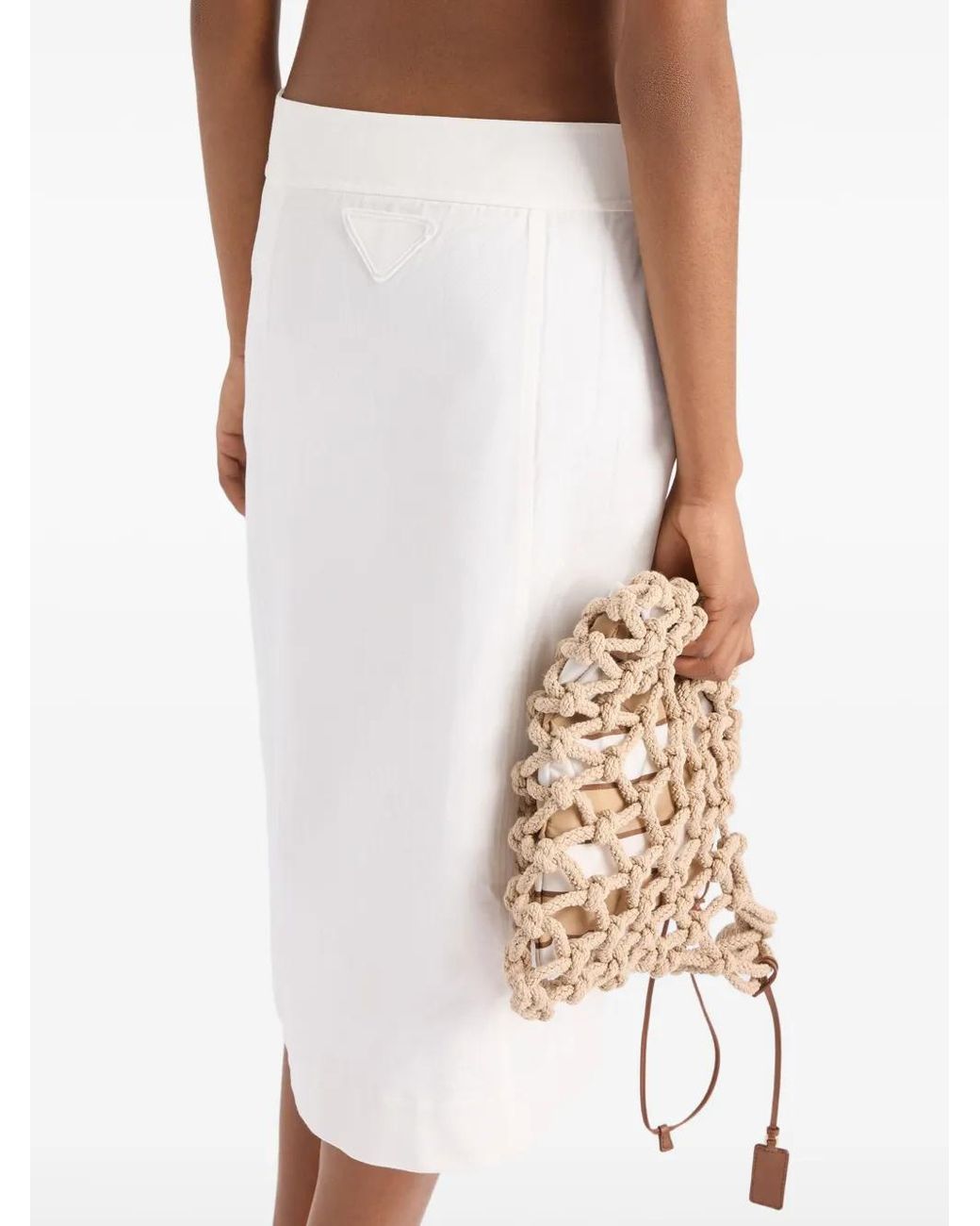 Prada Gabardine Rok in het White
