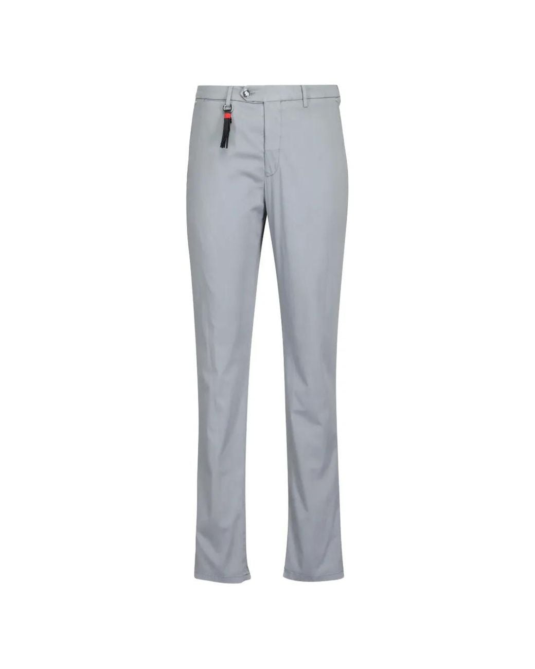Marco Pescarolo Gray Tassel-Detail Slim-Fit Trousers for men