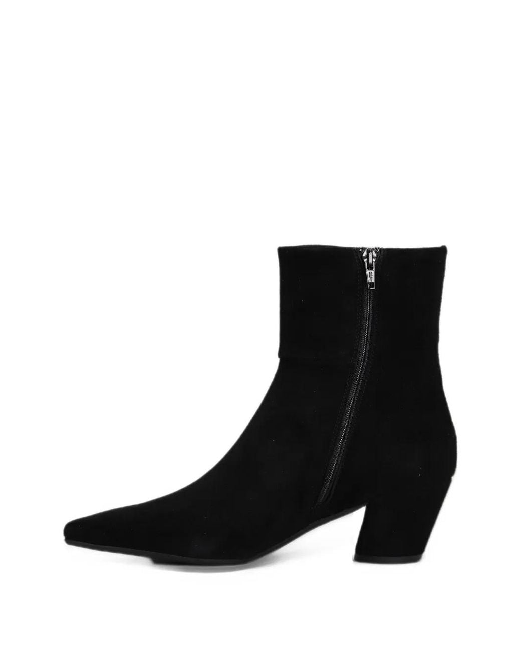 Evaluna Black Bottines En Daim À Bout Pointu
