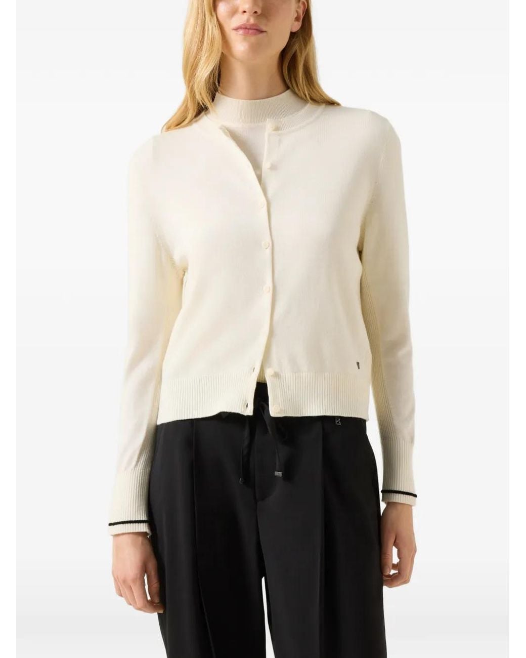 Bogner White Azou Button-Up Cardigan
