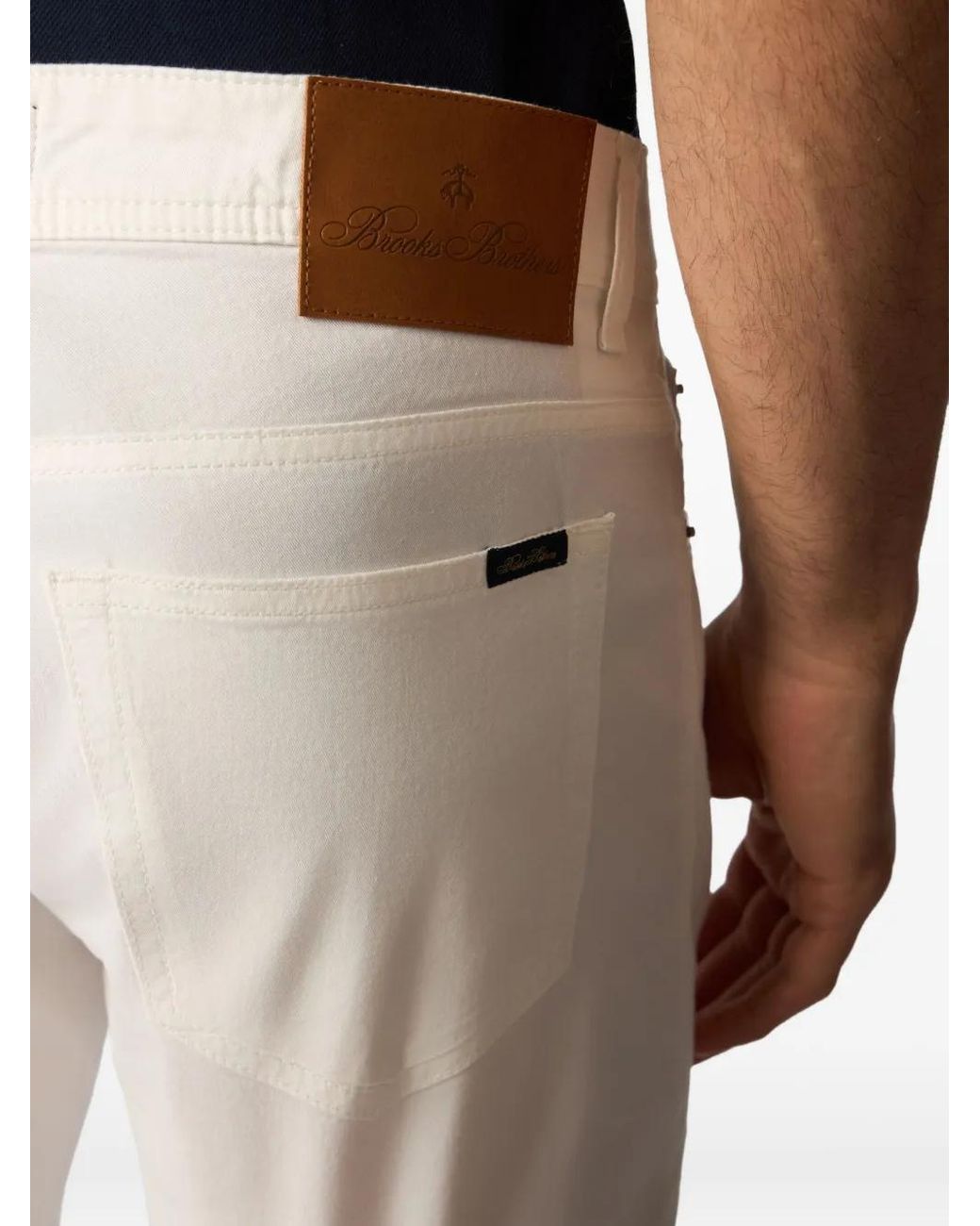 Brooks Brothers White Slim-Cut Trousers for men