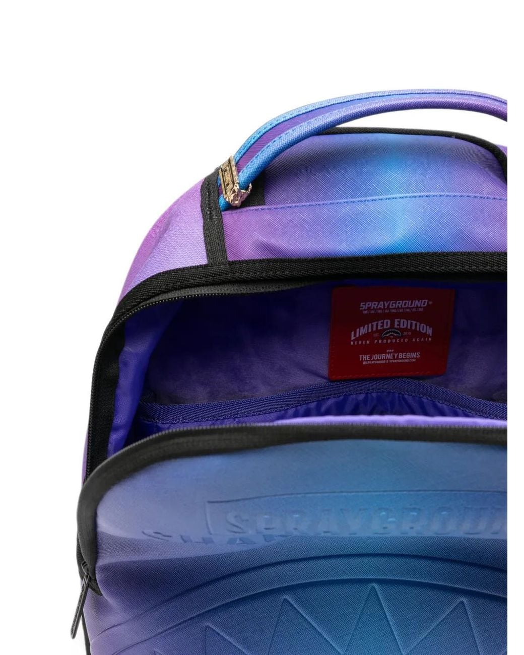 Sprayground Blue Shark Central Embossed Backpack