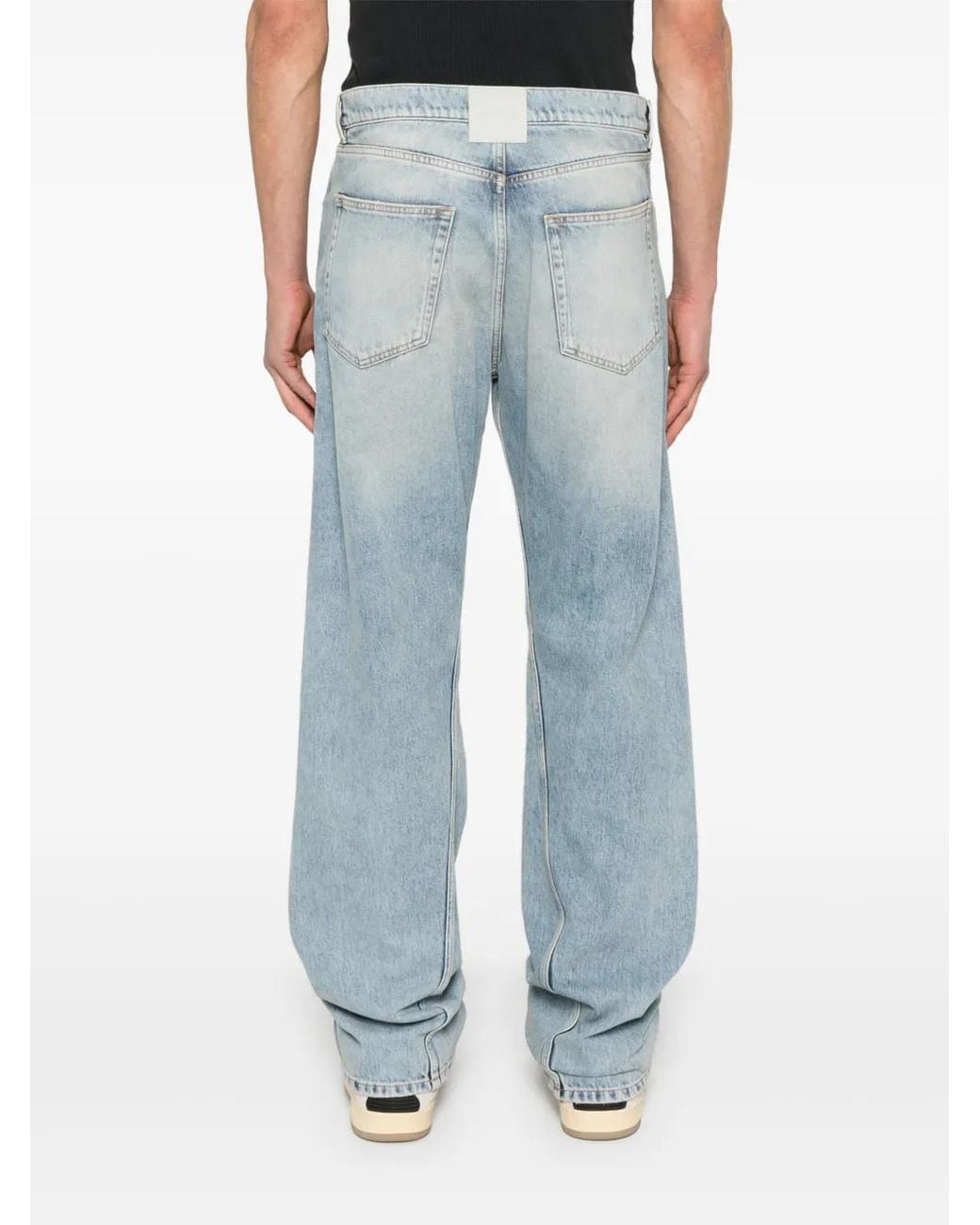 Lanvin Blue Jeans With Stitching Detail for men