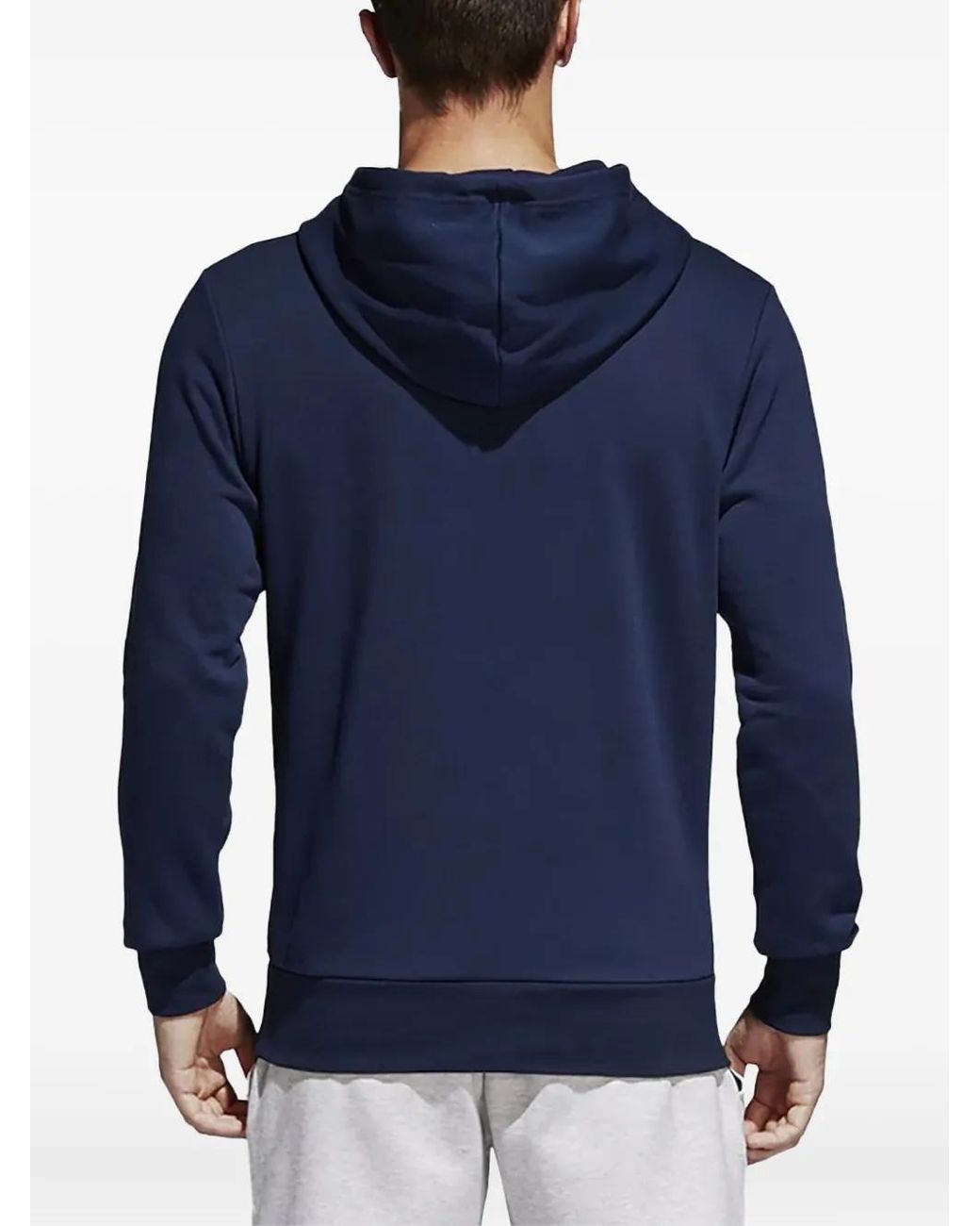 Adidas Blue Stadium Essentials Linear Hoodie for men