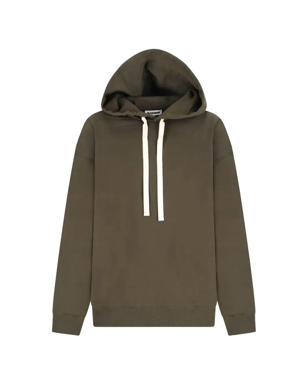 Jil Sander Green Drawstring-Hood Dropped-Shoulder Hoodie
